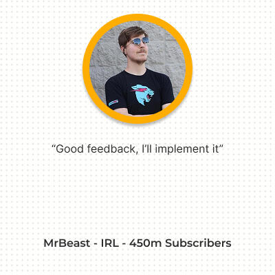 MrBeast Testimonial MrBeast Testimonial